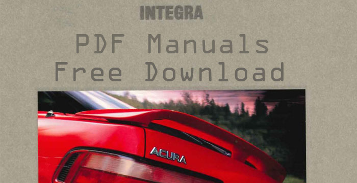 Free Acura Integra Manuals PDF