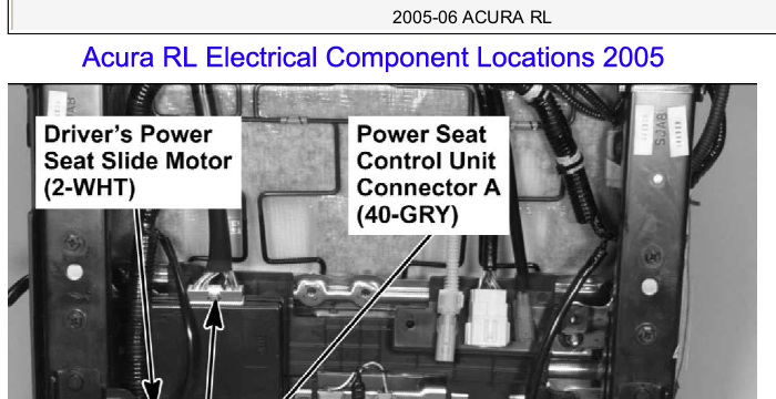 Acura RL Electrical Component Locations 2005