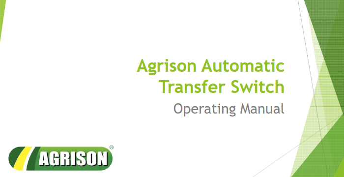 Agrison ATS (Automatic Transfer Switch) Operating Manual