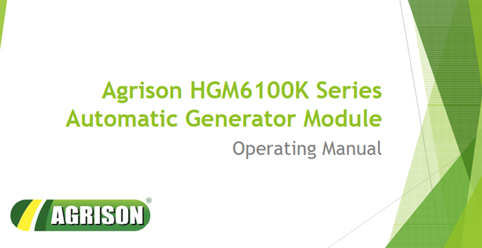 Agrison Automatic Generator Operating Manual