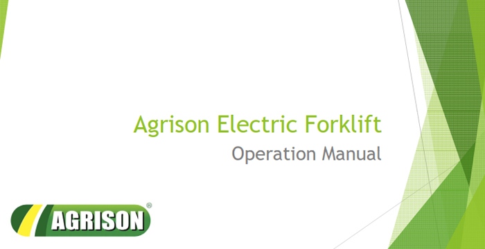 Agrison Electric Forklift Operation Manual