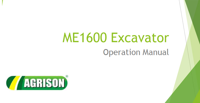 Agrison ME1600 Operation Maintenance Manual