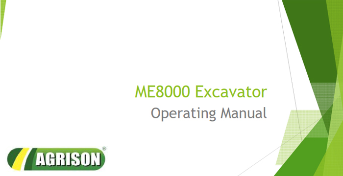 Agrison ME8000 Excavator Operating Manual
