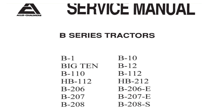 Allis Chalmers B-series Tractor Service Manual