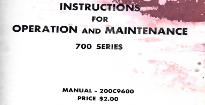 American LaFrance 700 Series Maintenance Manual