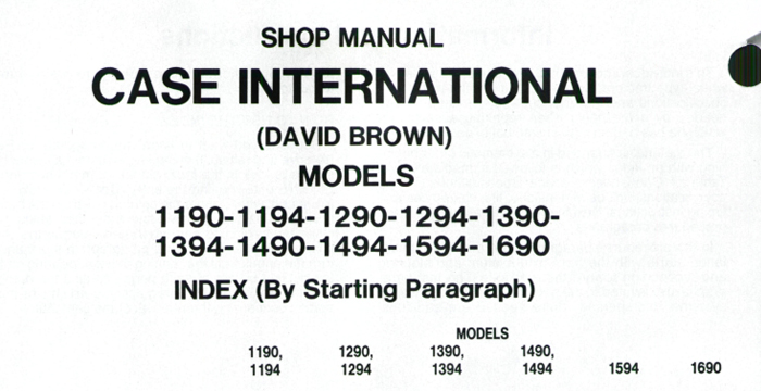 CASE IH 1190 Service Manual