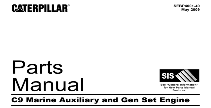 Caterpillar C9 Marine Auxiliary and Gen Set Engine Parts Manual