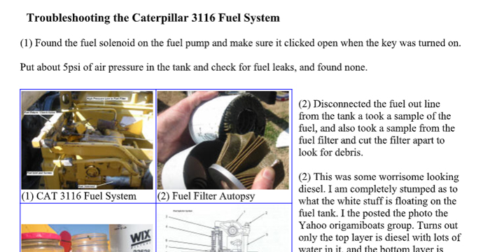 Troubleshooting Caterpillar 3116 Fuel System