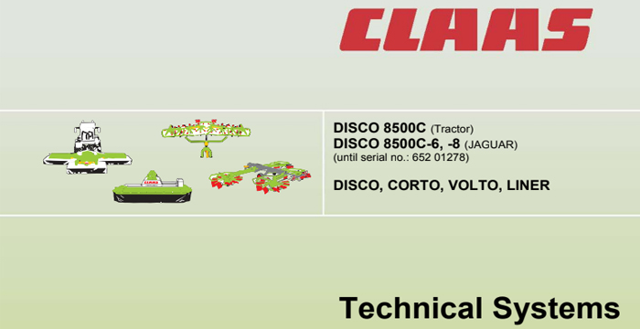 Claas DISCO, CORTO, VOLTO, LINER PDF manual