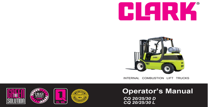 Clark CQ20-30 Operator's Manual