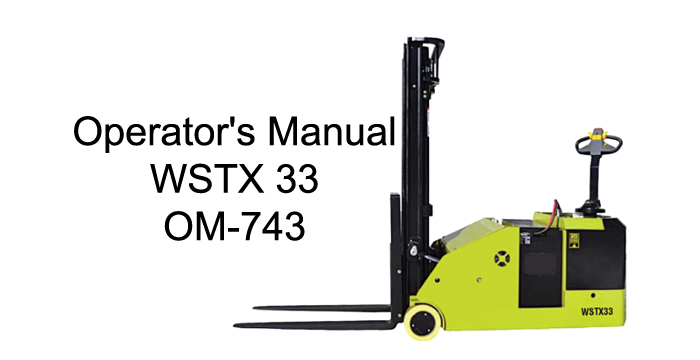 Clark WSTX33 Operator's Manual