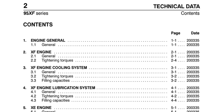 DAF 95XF xe engine manual