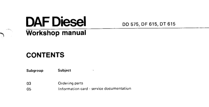 DAF DD DF DT Series Workshop Manual