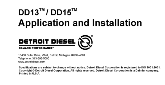 Detroit Diesel DD13-DD15 Installation Manual