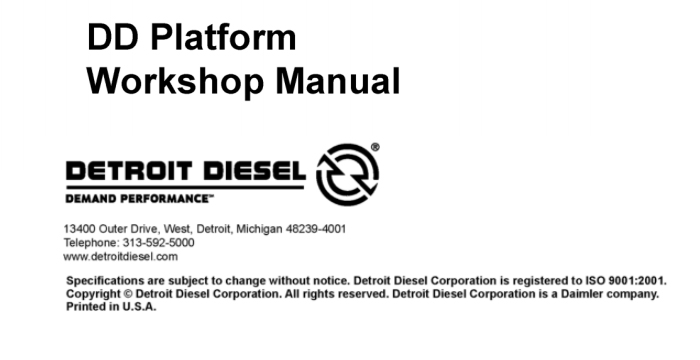 Detroit Diesel DD15 Engine Workshop Manual