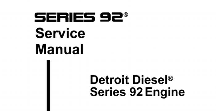Detroit Diesel Engine Series 92 Service Manual