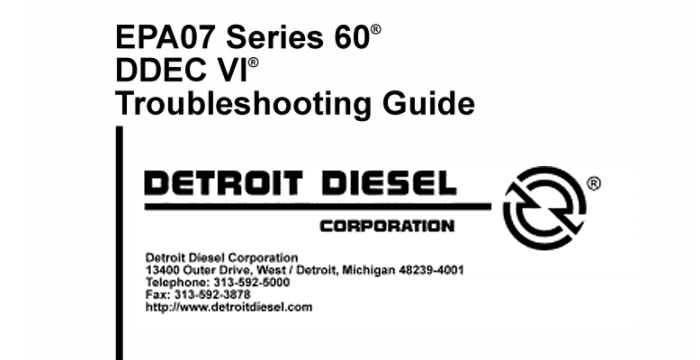 Detroit Diesel Series 60 DDEC VI Troubleshooting