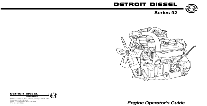 Detroit Diesel Series 92 Engine Operator's Manual