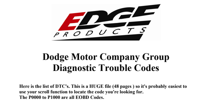 Dodge Ram Fault Codes