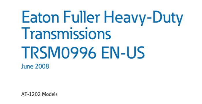 Eaton AT-1202 Transmission Service Manual