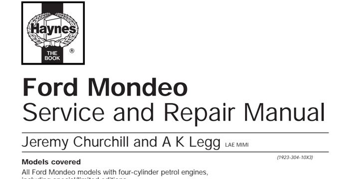 Ford Mondeo Service Repair Manual 1993-2000