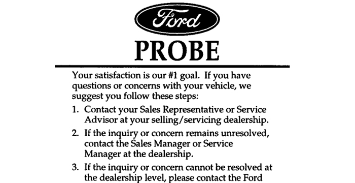 1997 Ford Probe Owner's Manual