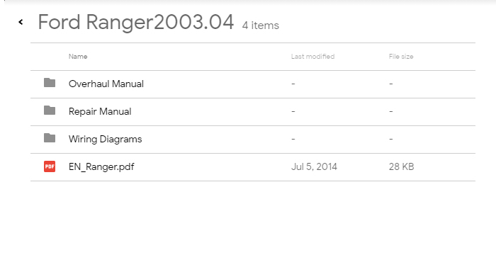 2003 Ford Ranger Repair Manual