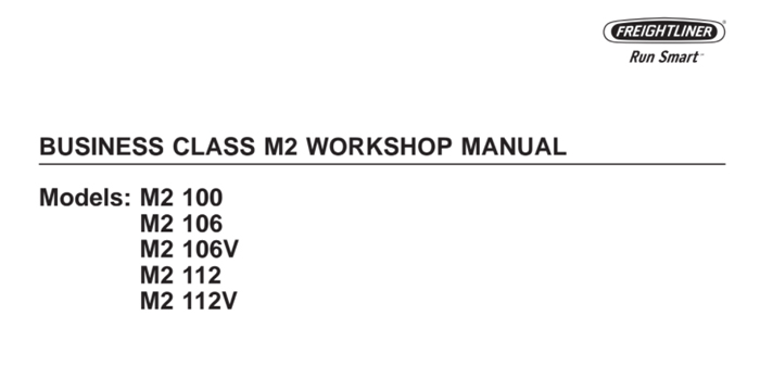 Freightliner Business Class M2 Workshop Manual