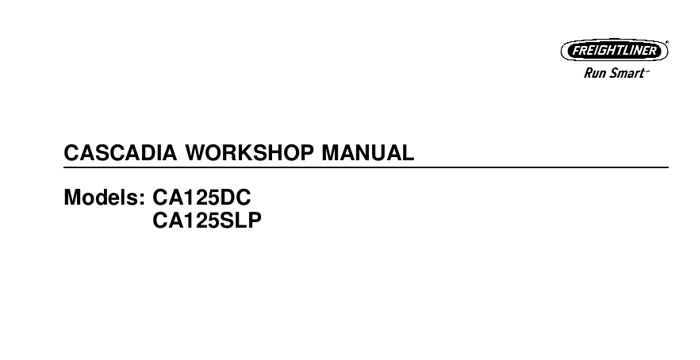 Freightliner Cascadia Workshop Manual