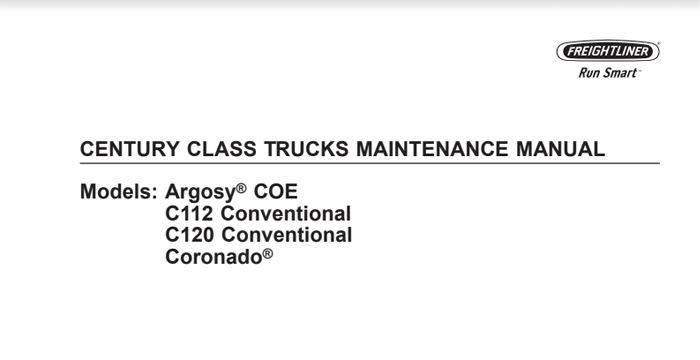 Freightliner Century Class Trucks Maintenance Manual