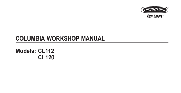 Freightliner Columbia Workshop Manual