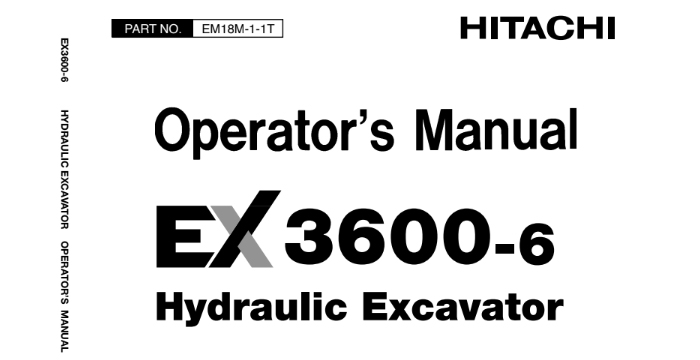 Hitachi EX 3600-6 Operator's Manual