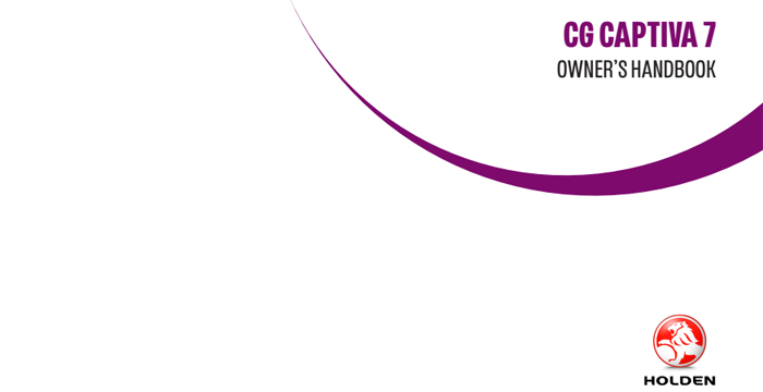 Holden Captiva 7 Owner’s Manual