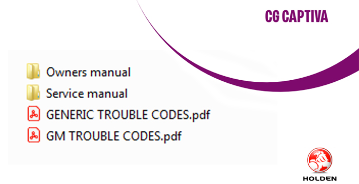 Holden Captiva CG / GC Il Workshop Repair Manual