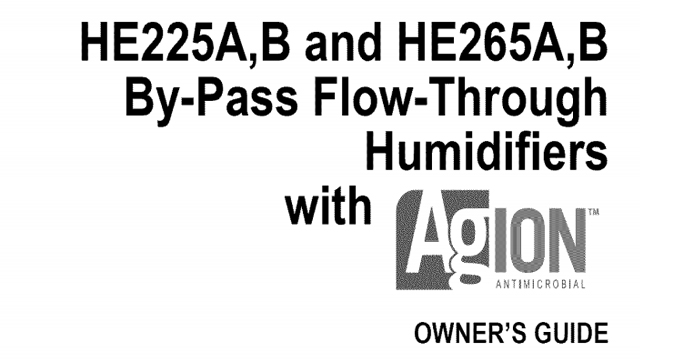 Honeywell HE225A1006 humidifier User Manual