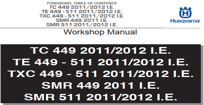 Husqvarna TE 449, TE 511 Repair Manual