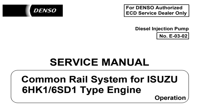 Isuzu 6HK1, 6SD1 Engine Service Manual