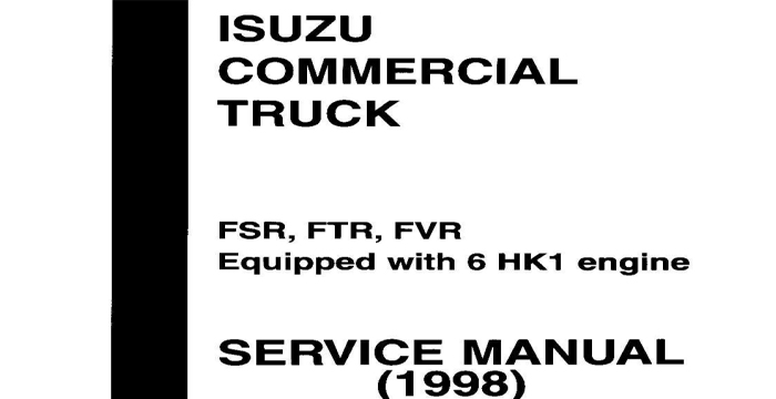 1998 Isuzu Commercial Truck Service Manual