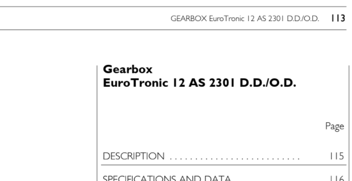 Iveco Gearbox EuroTronic 12 AS 2301 Service Manual