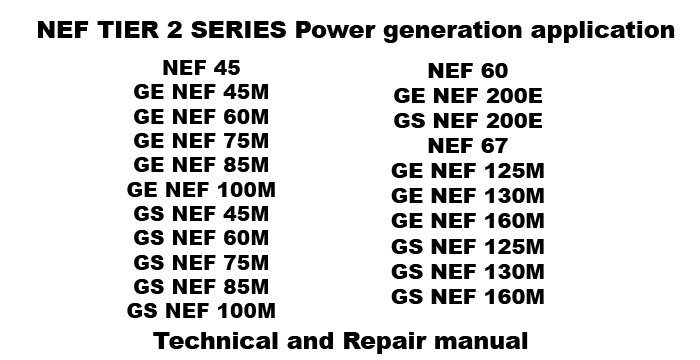 Iveco NEF TIER 2 SERIES Workshop Manual