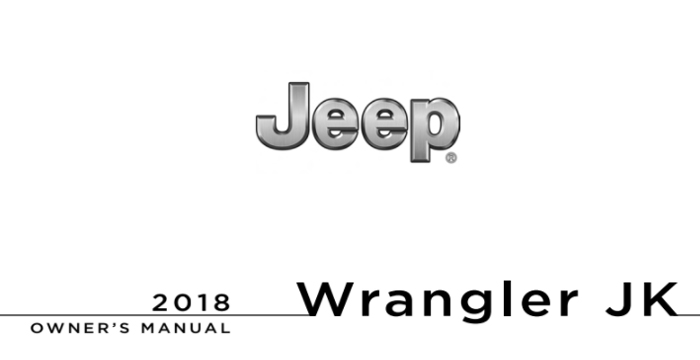 Jeep Wrangler JK 2018 Owner’s Manual