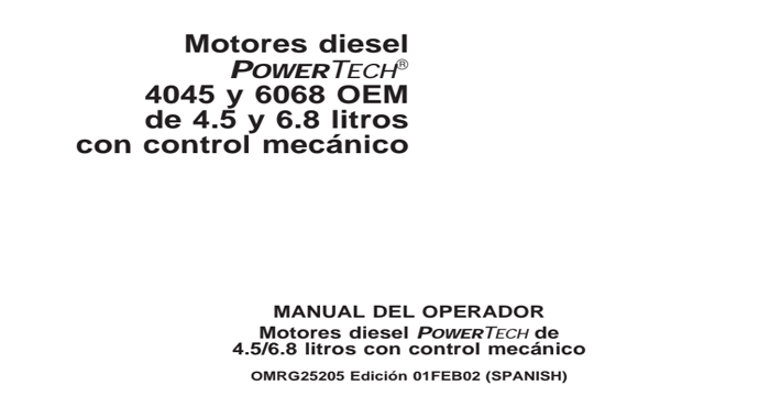 John Deere Diesel 4045, 6068 Service Manual