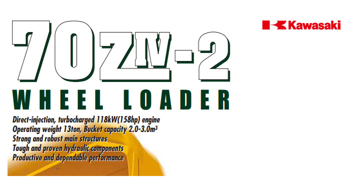 Kawasaki Wheel Loader 70ZIV 2 Spec