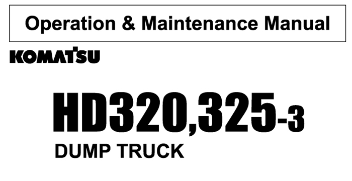 Komatsu HD320, 325-3 Dump Truck Service Manual