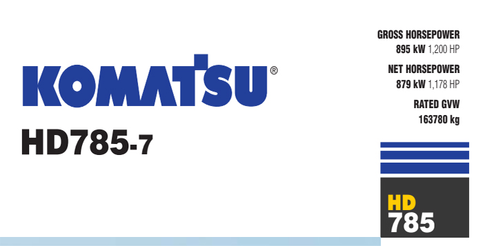 Komatsu HD785-7 Service Manual