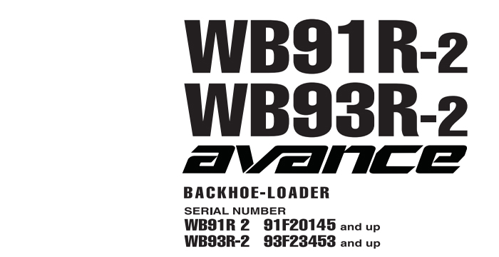 Komatsu WB91-93/S/webm000404/wb91/93r-2 Shop Manual