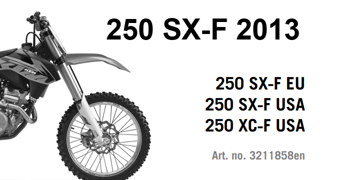 2013 KTM 250 SX-F Owner's Manual