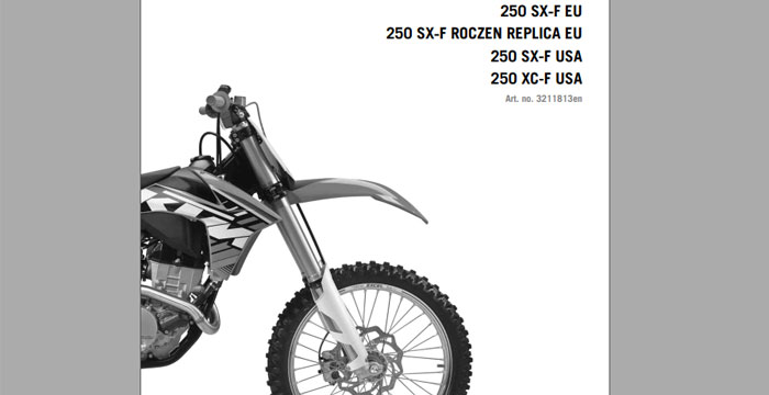 KTM 250 SX-F 2012 Owner's Manual