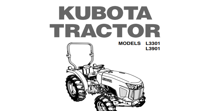 Kubota L3301, L3901 Operators Manual