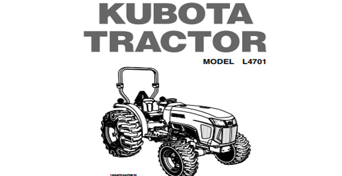 Kubota L4701 Tractor Operators Manual